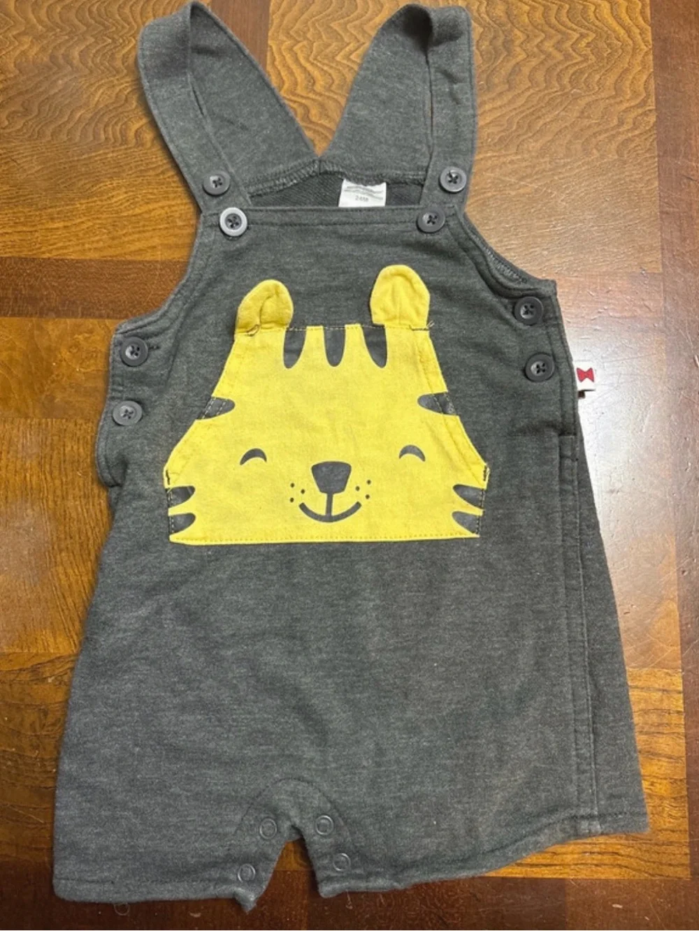 Carter's Dark Gray Romper with Yellow Tiger Accents